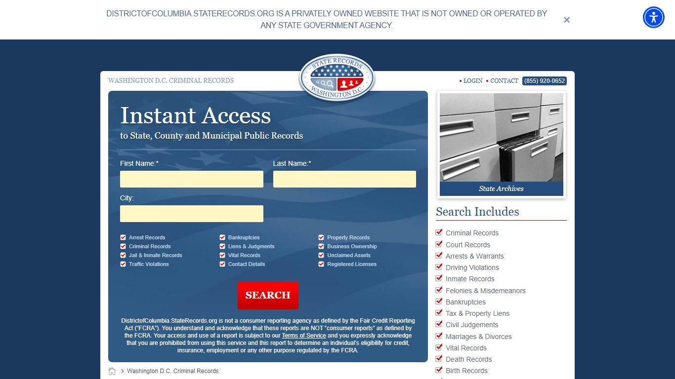 Washington D.C. Criminal Records Online | StateRecords.org