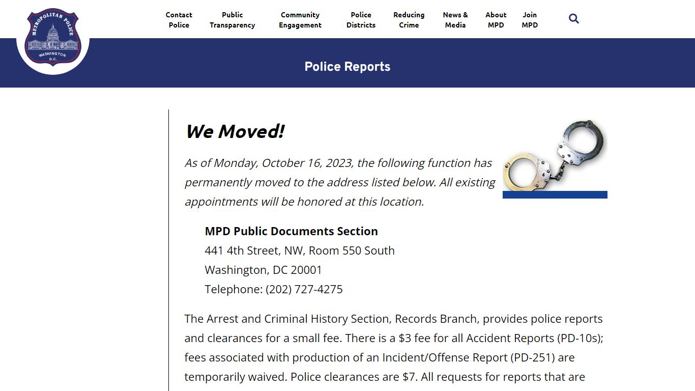 Police Reports - mpdc